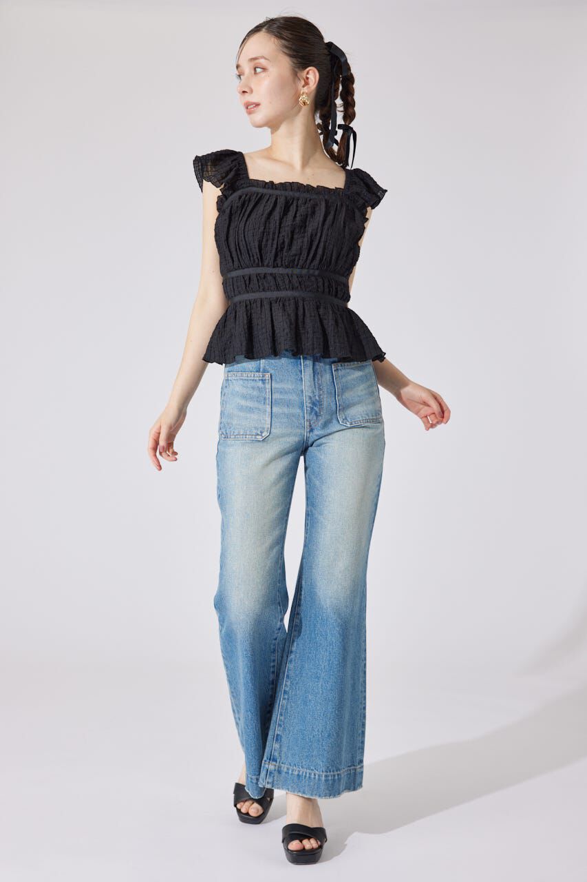 rienda「フリルギャザートップス」|シャツ・ブラウス|