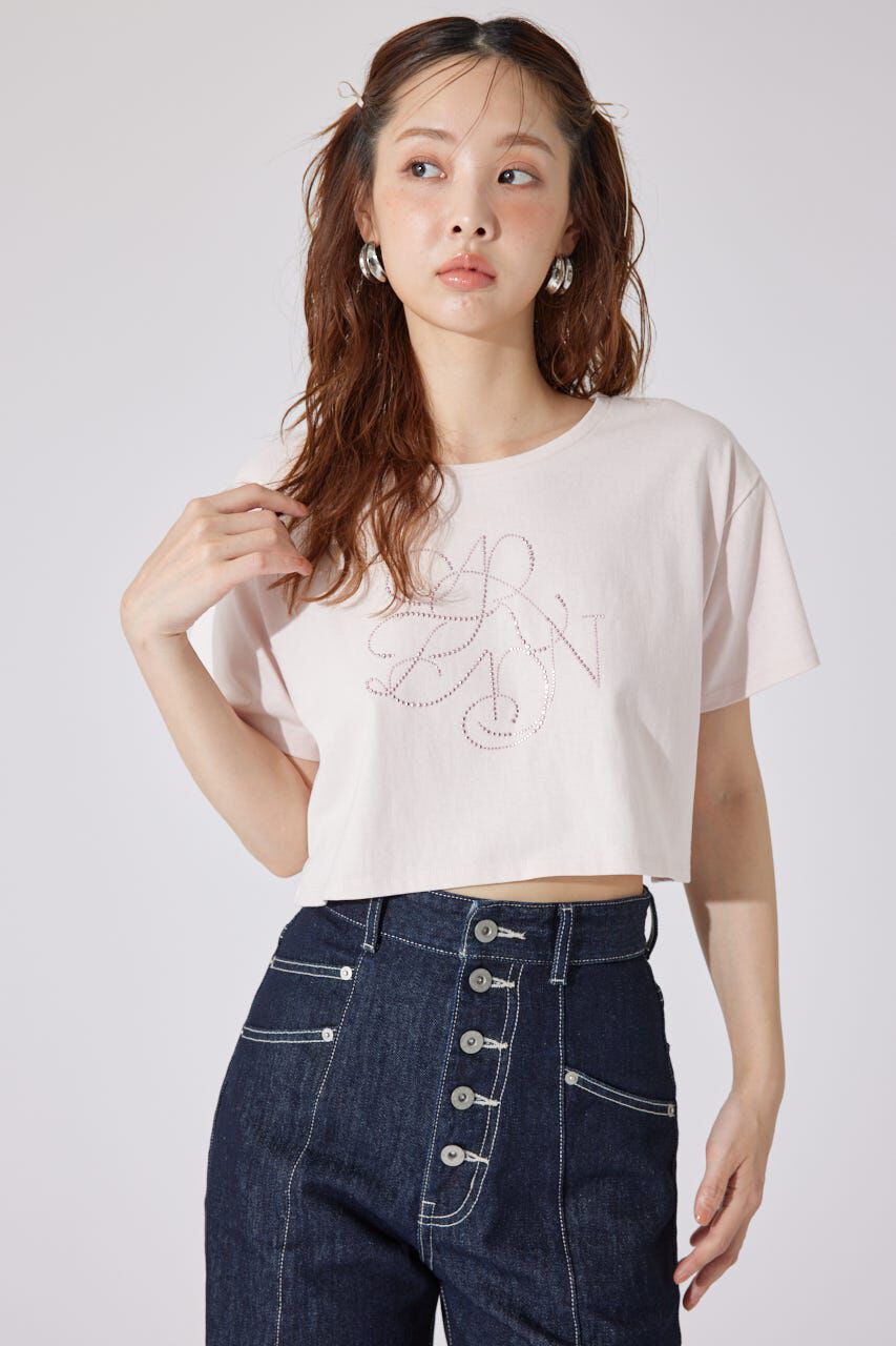 rienda「ラインストーンロゴTシャツ」|Tシャツ・カットソー|