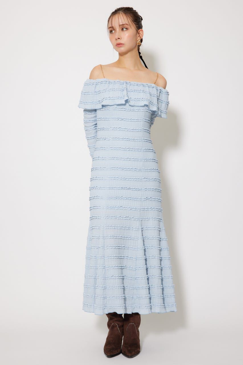 rienda「レースカットオフショルワンピース」|ワンピース|