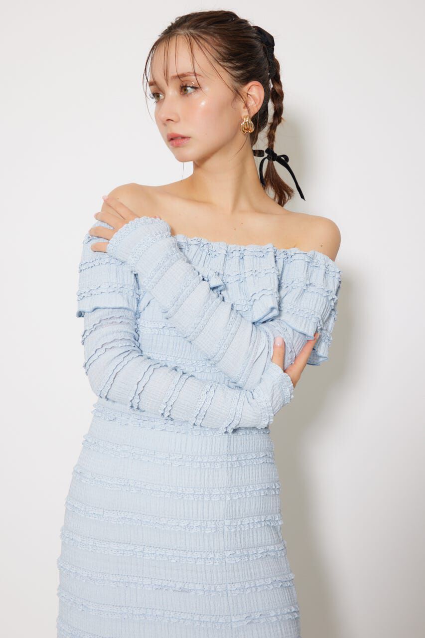 rienda「レースカットオフショルワンピース」|ワンピース|