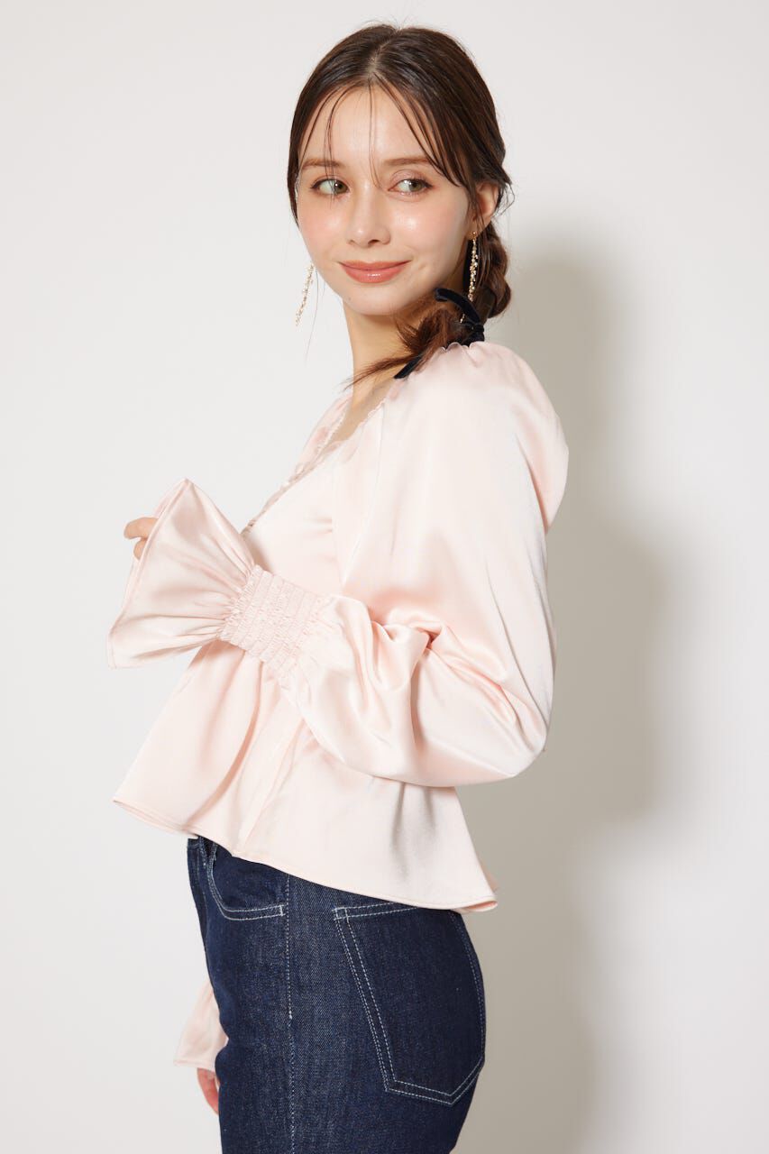 rienda「ギャザーペプラムブラウス」|シャツ・ブラウス|