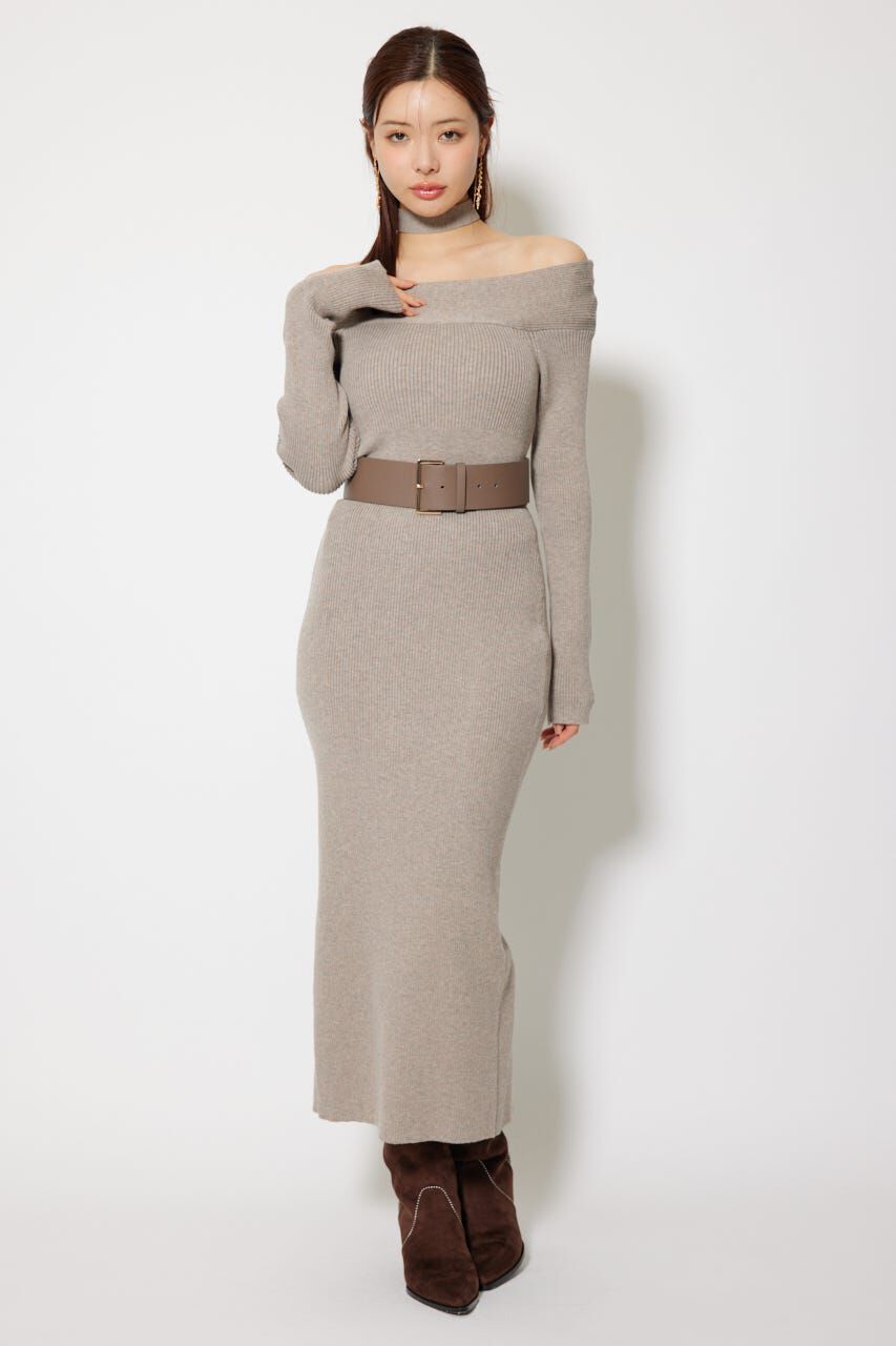 rienda「many wayワンショルニットワンピース」|ワンピース|L/BEG1