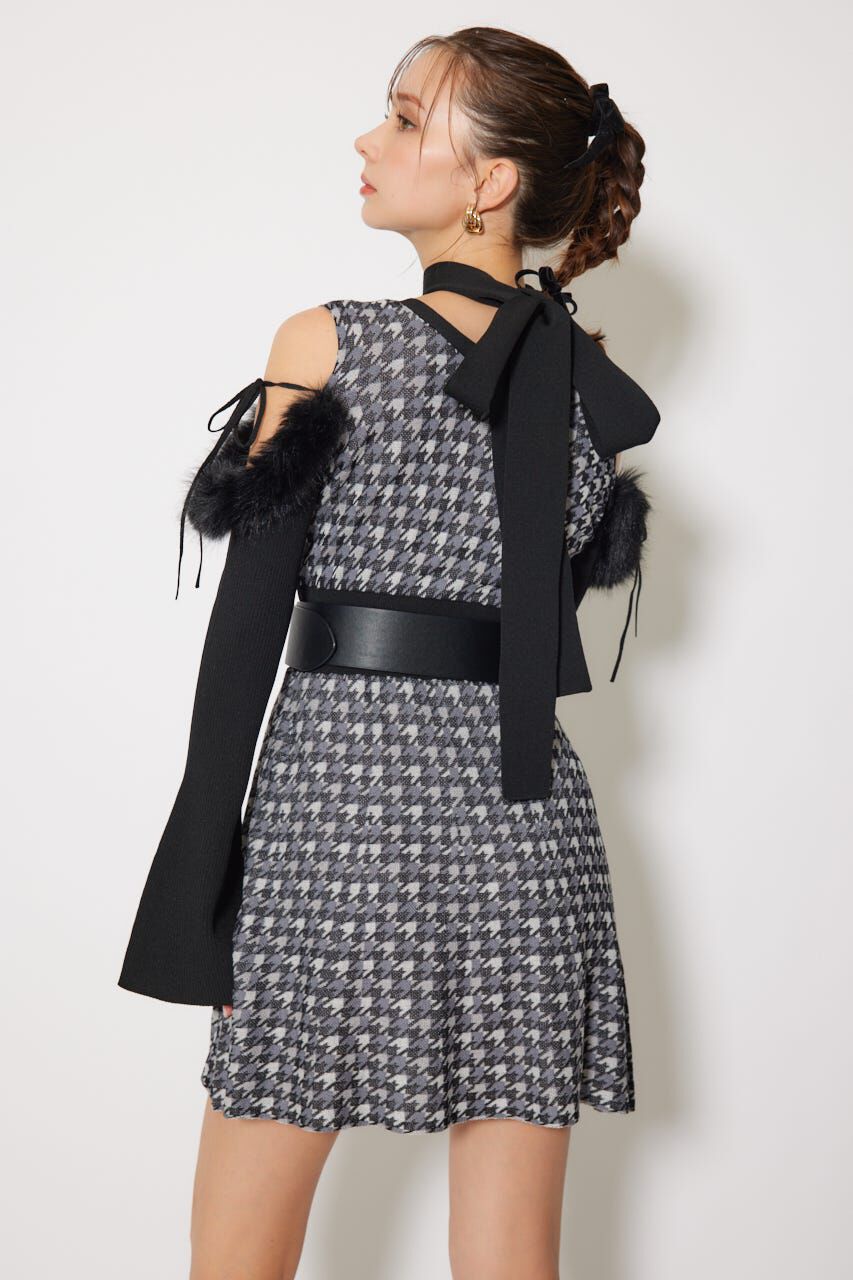 rienda「many wayフェイクファージャガードミニニットワンピース」|ワンピース|