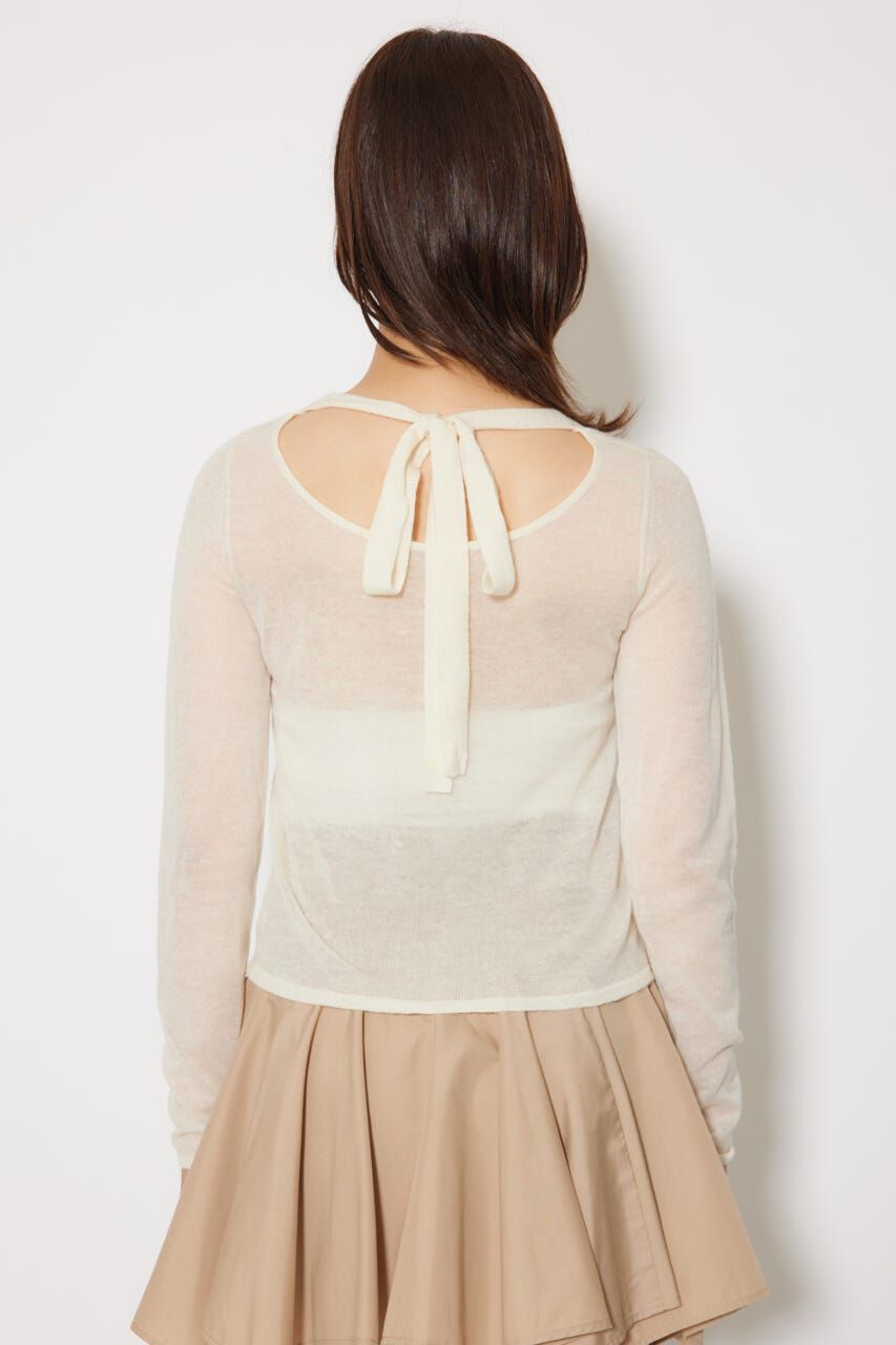 rienda「バックリボンアルパカミックスニットトップス」|ニット・セーター|