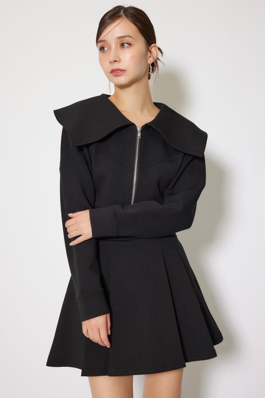 rienda「BIGカラーフロントZIPトップス」|Tシャツ・カットソー|