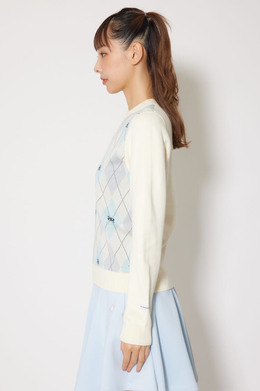 rienda「アーガイルジャガードニットトップス」|ニット・セーター|