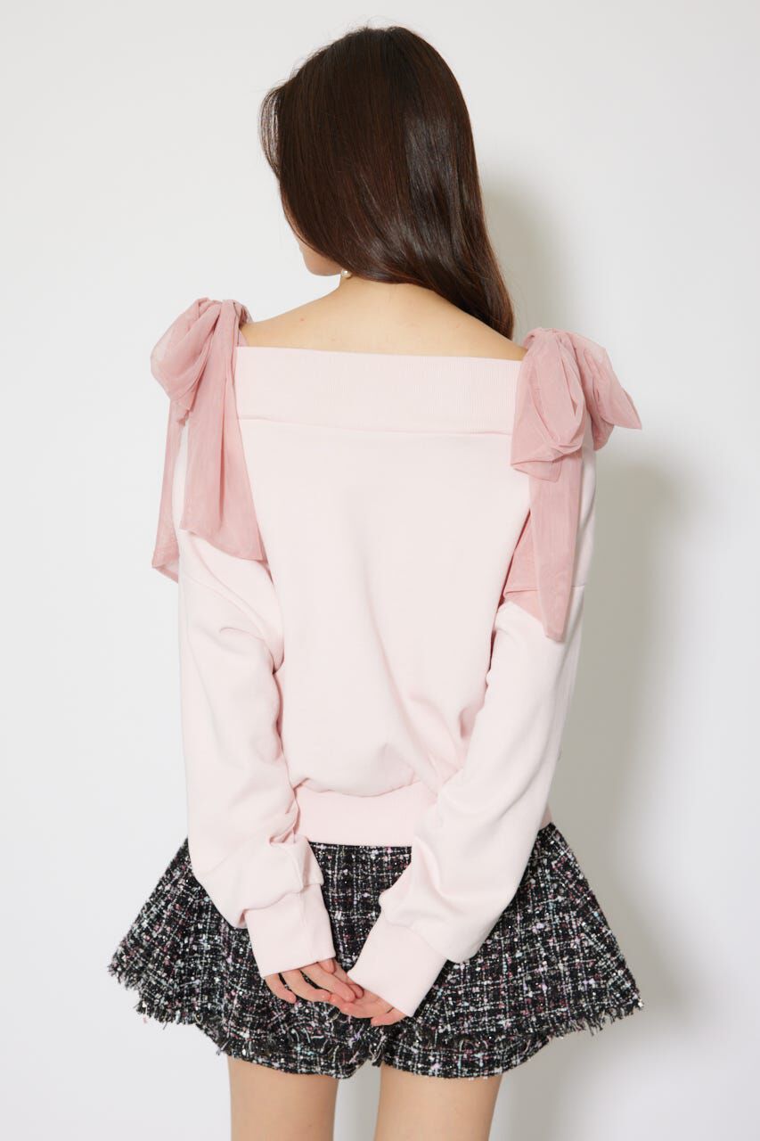 rienda「2WAYチュールオフショルスウェットトップス」|Tシャツ・カットソー|