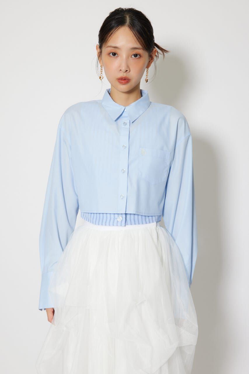 rienda「バックリボンレイヤードシャツ」|シャツ・ブラウス|