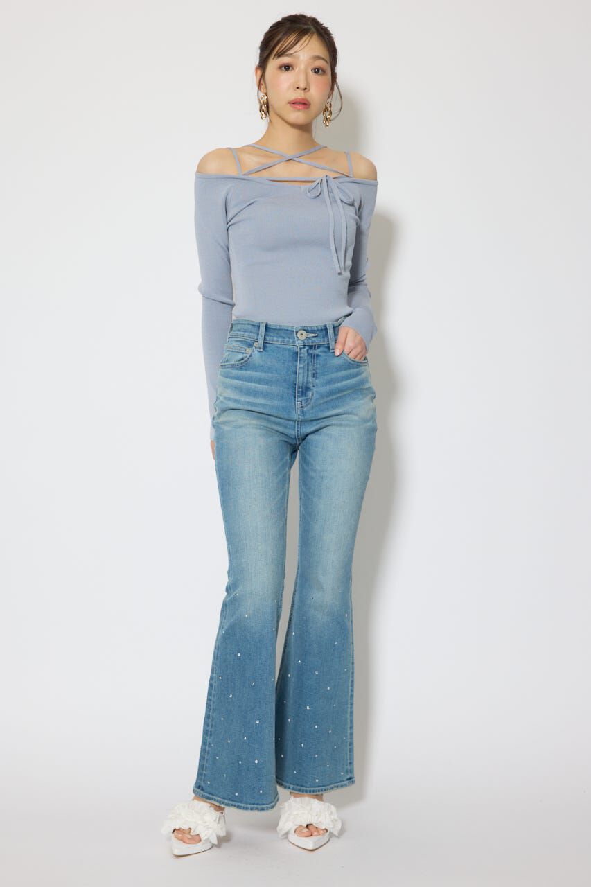 rienda「ストリングタイトニットトップス」|ニット・セーター|