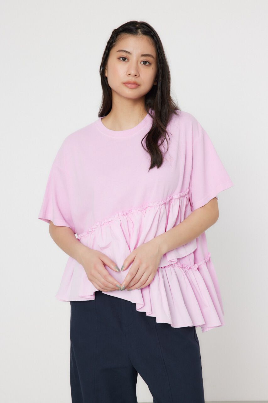 RODEO CROWNS「ピグメントフリルドッキングトップス」|Tシャツ・カットソー|PNK