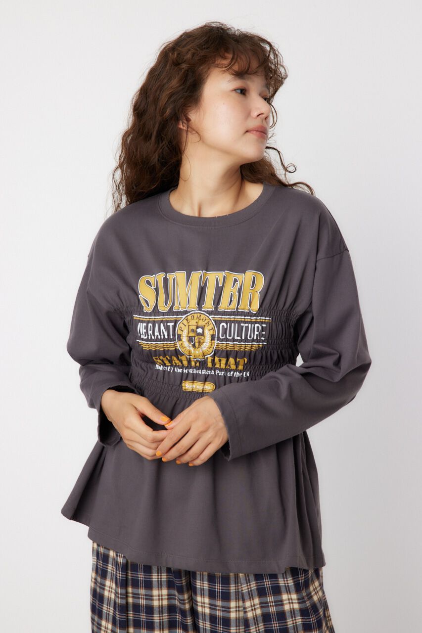 RODEO CROWNS「シャーリングプリントロングTシャツ」|Tシャツ・カットソー|C.GRY