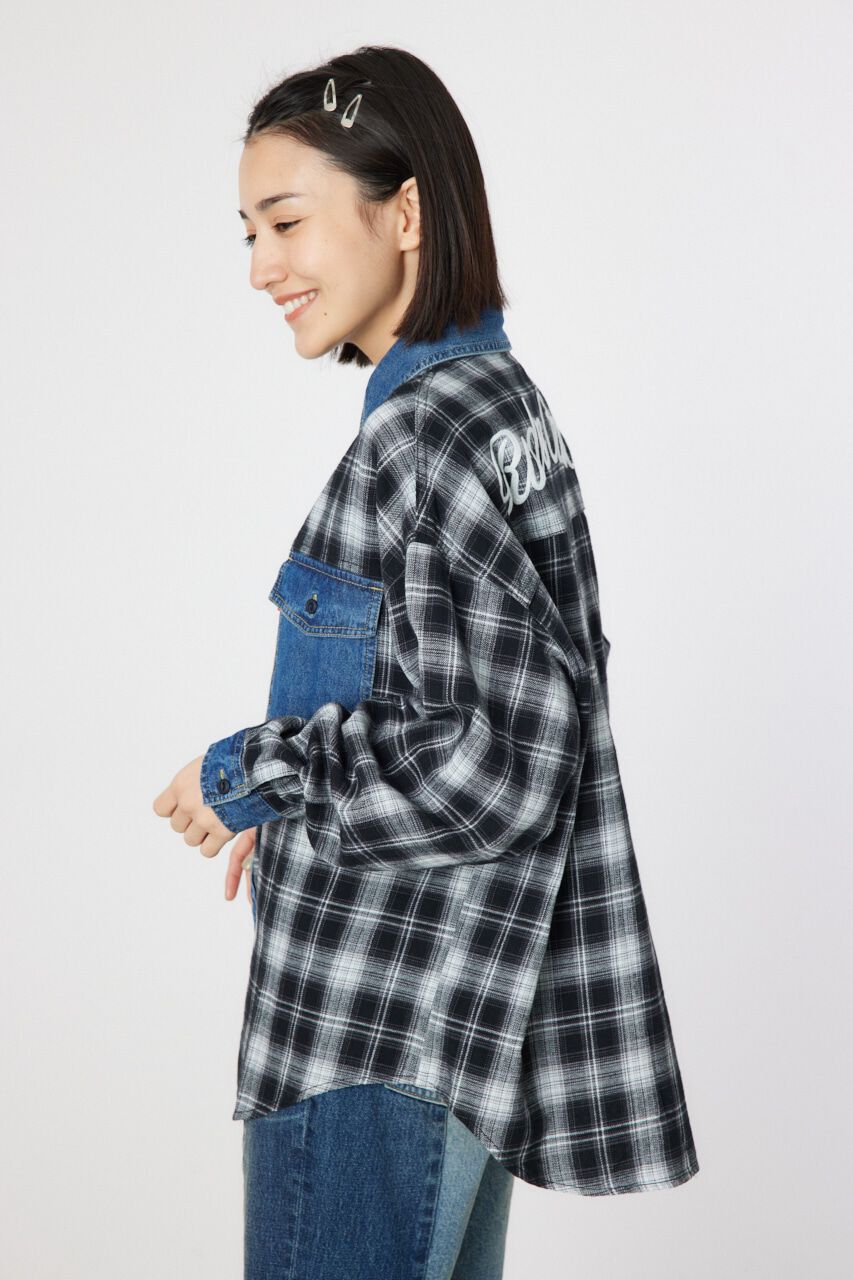RODEO CROWNS「デニムドッキングチェックシャツ」|シャツ・ブラウス|