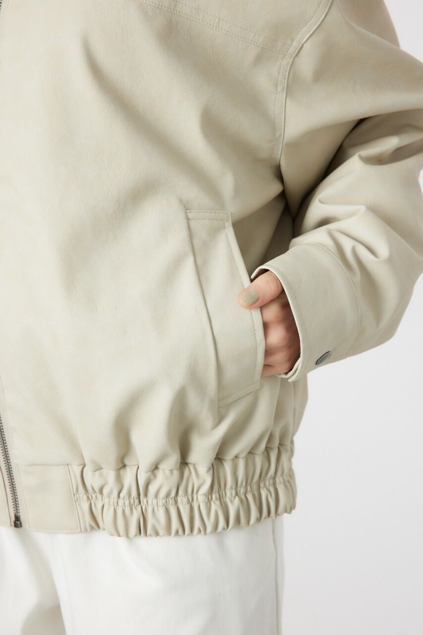 RODEO CROWNS「ヴィンテージFレザーハイネックリブブルゾン」|ブルゾン・スタジャン|