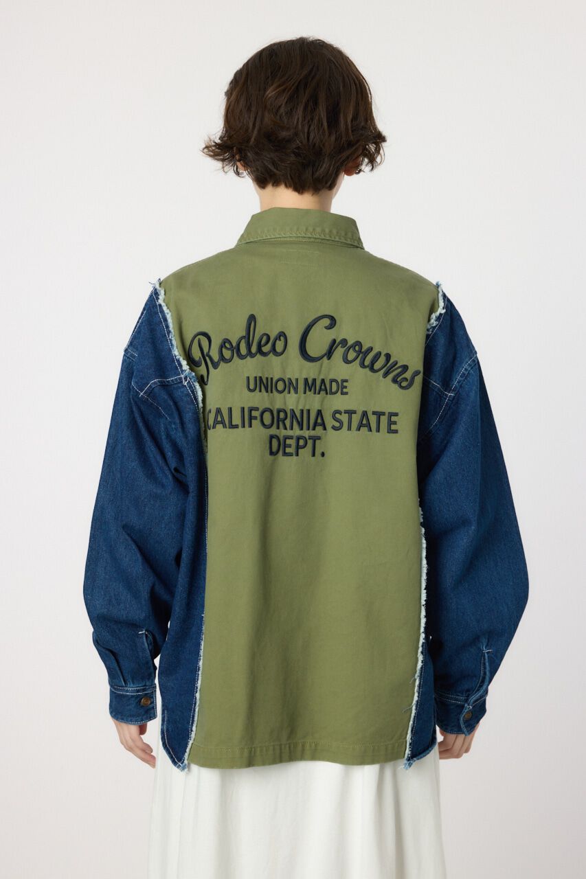 RODEO CROWNS「デニムドッキングミリタリールーズシャツ」|シャツ・ブラウス|