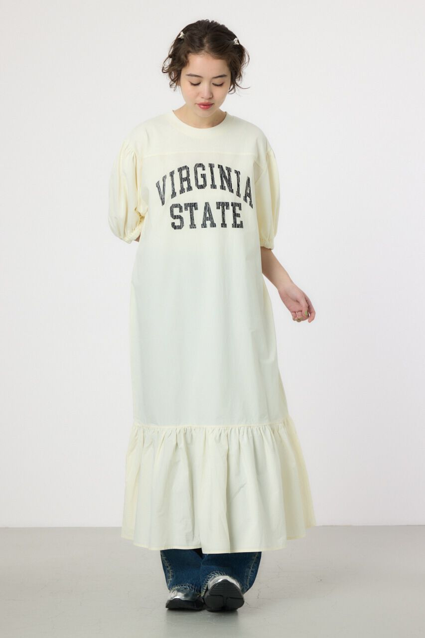 RODEO CROWNS「カレッジ 切替 パフスリーヴ ワンピース」|ワンピース|