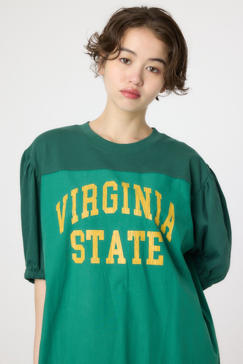 RODEO CROWNS「カレッジ 切替 パフスリーヴ ワンピース」|ワンピース|