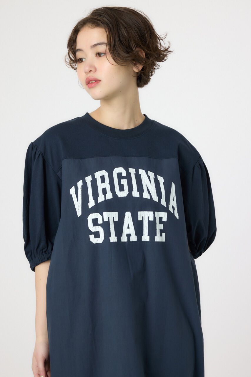 RODEO CROWNS「カレッジ 切替 パフスリーヴ ワンピース」|ワンピース|