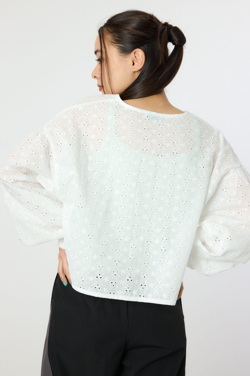 RODEO CROWNS「ノーカラーレースカーディガン」|シャツ・ブラウス|