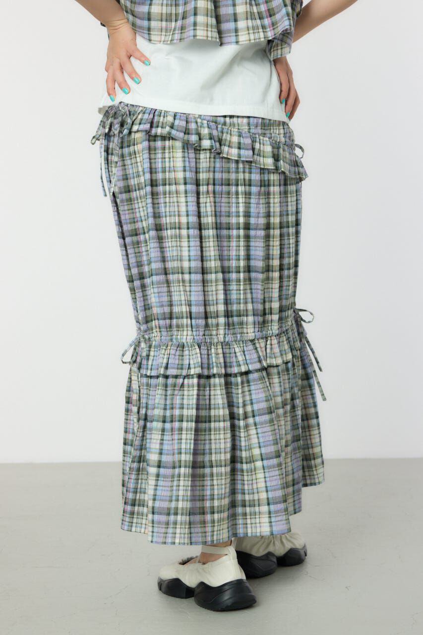 RODEO CROWNS「サマーチェックフリルティアードスカート」|スカート|