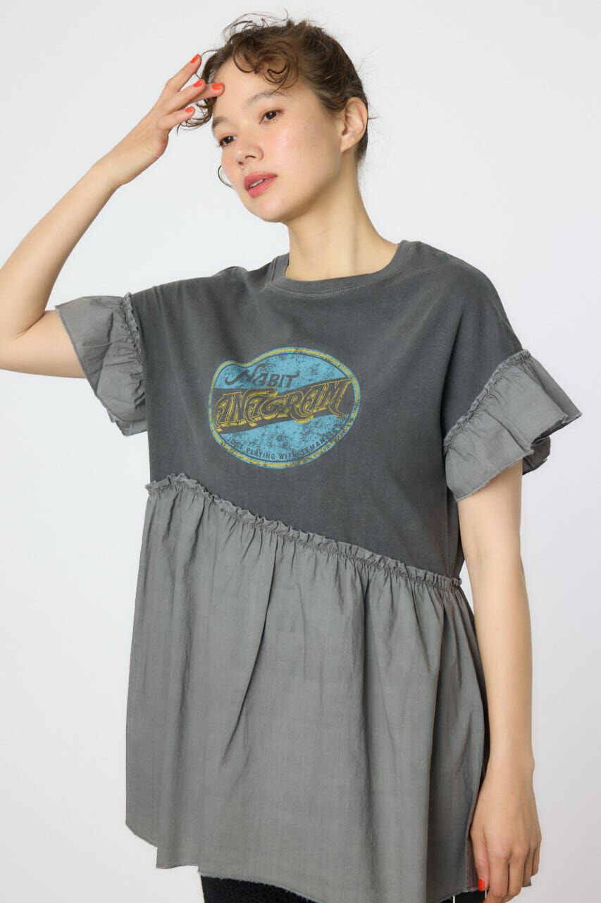 RODEO CROWNS「オーバルプリントドッキングフリルチュニック」|タンクトップ|