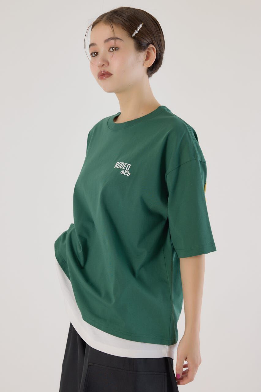 RODEO CROWNS「フェイクレイヤードスクリプトロゴ Tシャツ」|Tシャツ・カットソー|