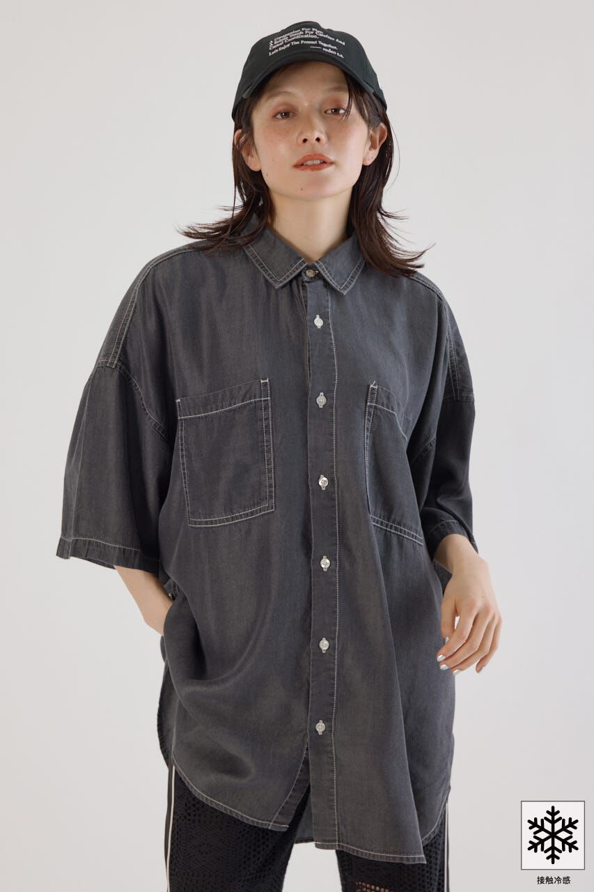RODEO CROWNS「クールデニムビッグシャツ」|シャツ・ブラウス|BLK
