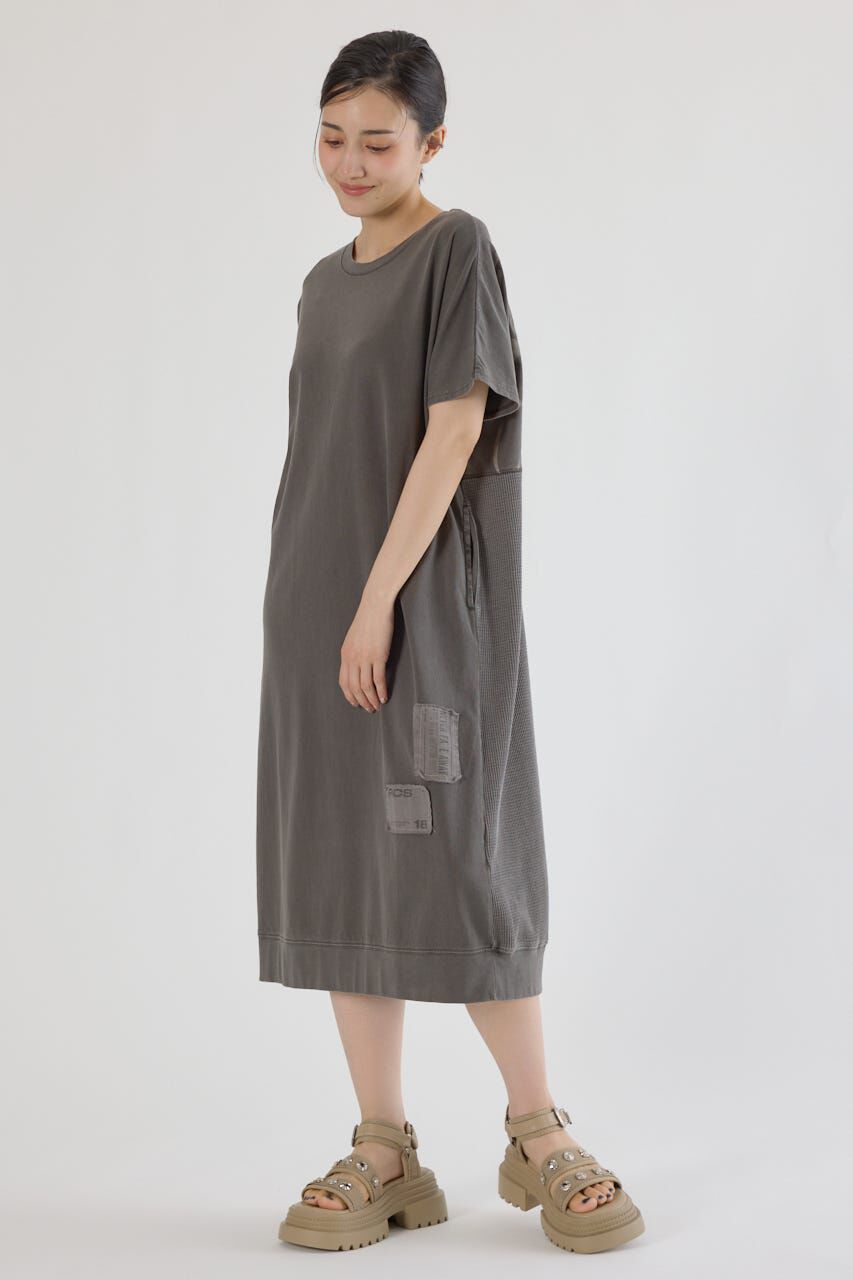 RODEO CROWNS「2way ワッフルコンビカットロングワンピース」|ワンピース|BLK