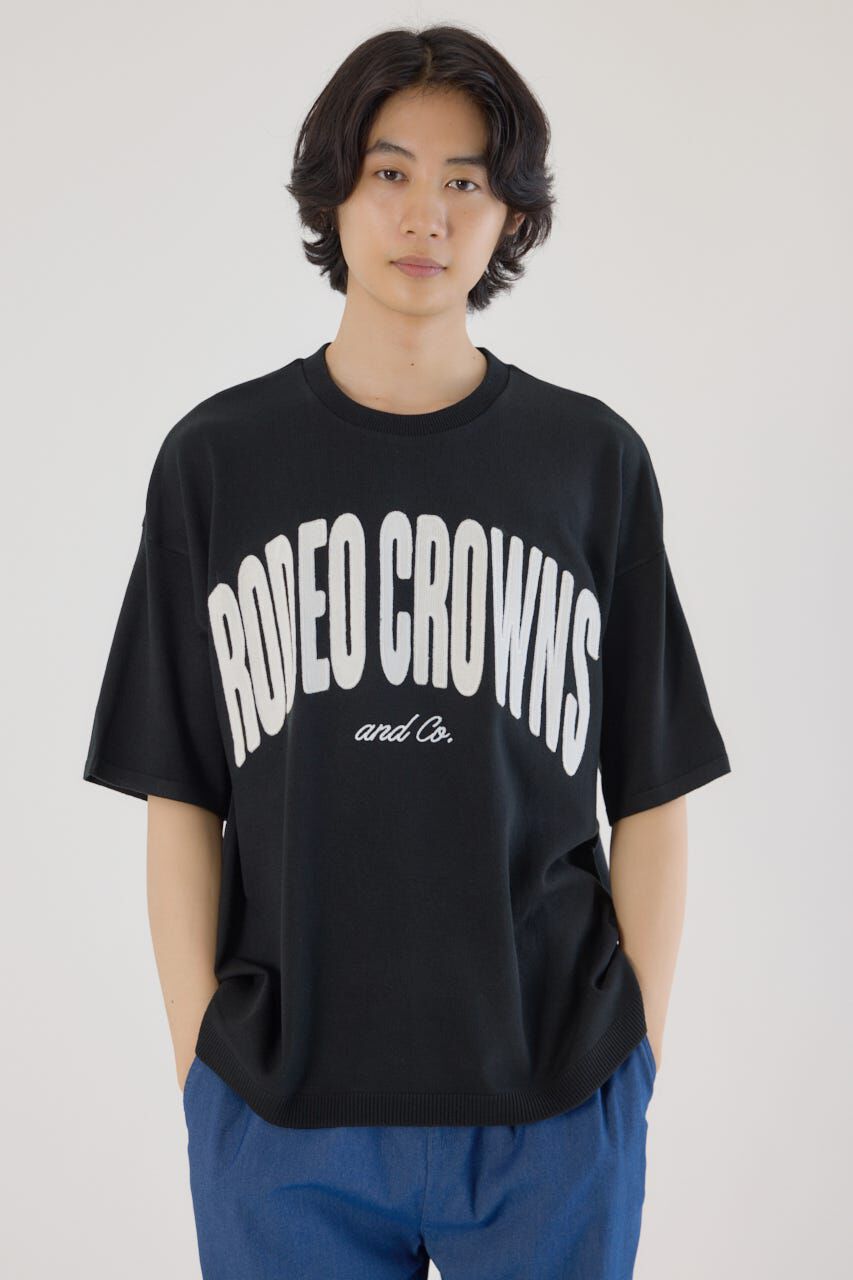 RODEO CROWNS「メンズCURVE LOGOコンビニットトップス」|Tシャツ・カットソー|