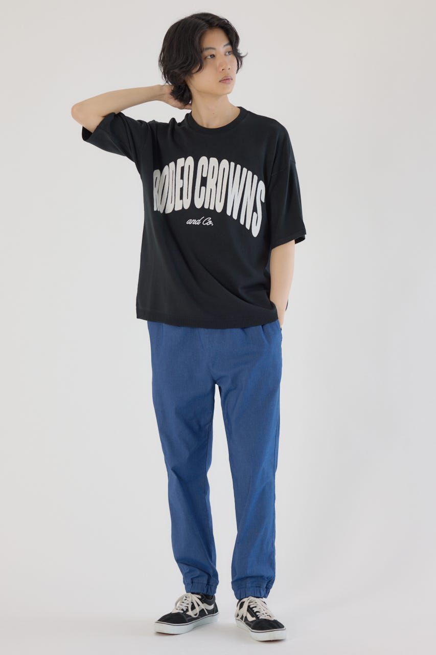 RODEO CROWNS「メンズCURVE LOGOコンビニットトップス」|Tシャツ・カットソー|