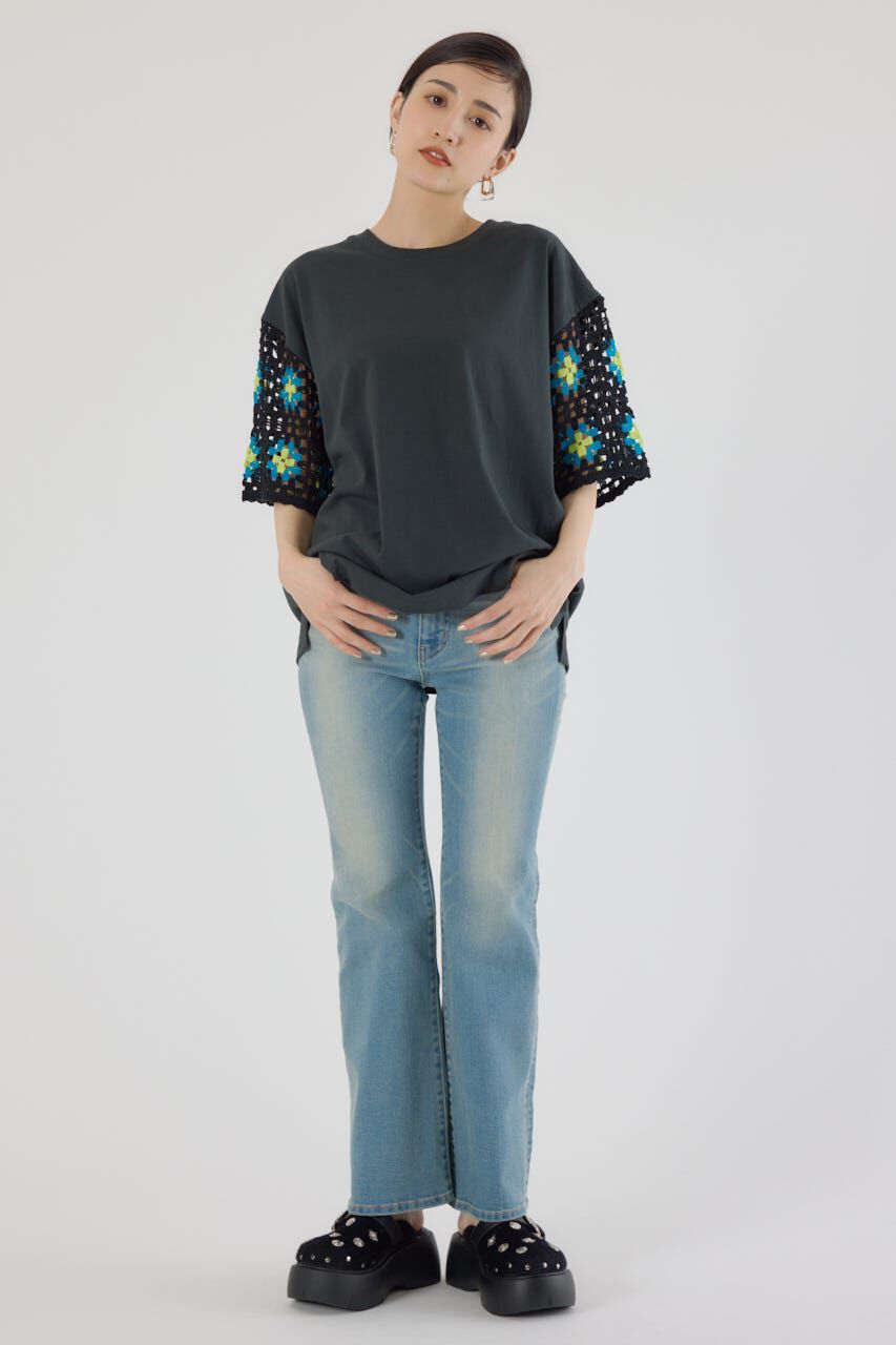 RODEO CROWNS「FLOWERクロシェドッキングTシャツ」|Tシャツ・カットソー|