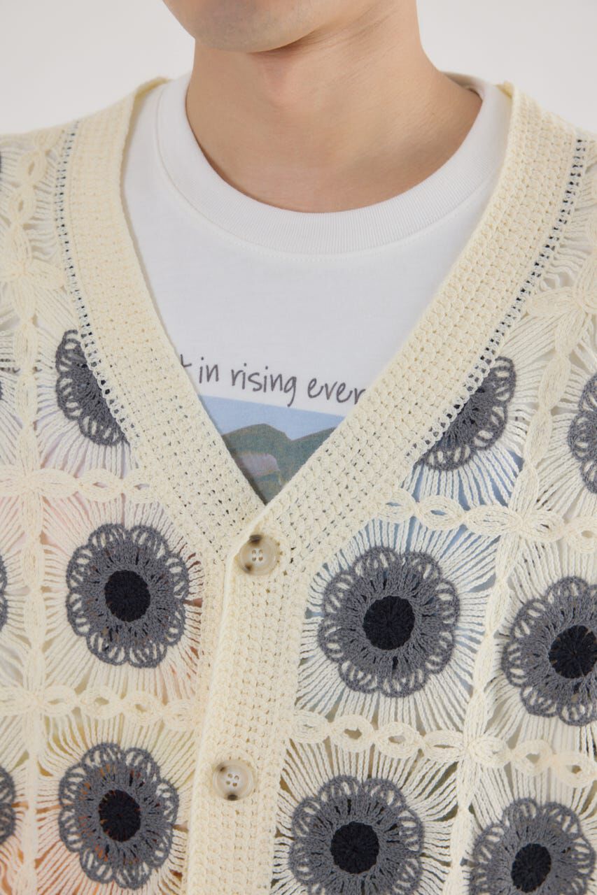 RODEO CROWNS「クロシェフラワーニットカーディガン」|カーディガン|