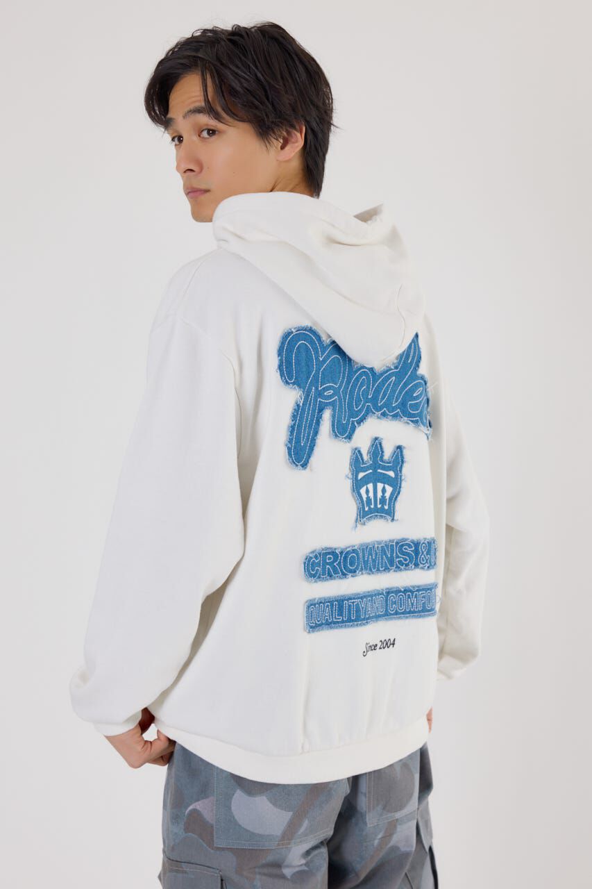 RODEO CROWNS「メンズロゴデニムパッチフーディー」|パーカー|