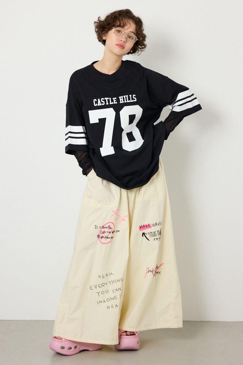 RODEO CROWNS「チュールレイヤードナンバートップス」|Tシャツ・カットソー|