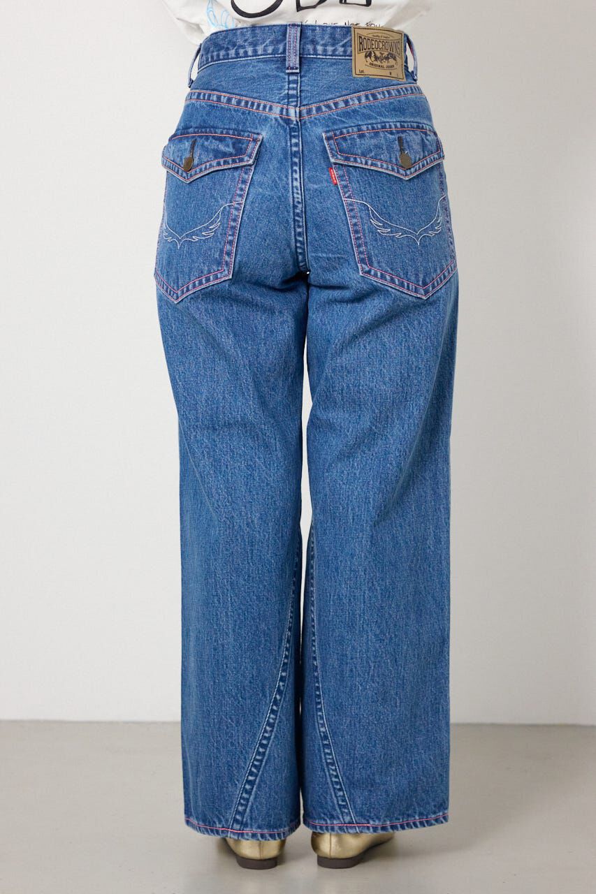 RODEO CROWNS「カラーステッチダボパンツ」|デニム|