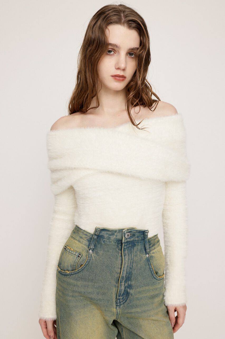 SLY「OFF SHOULDER 2P トップス」|ニット・セーター|O/WHT1