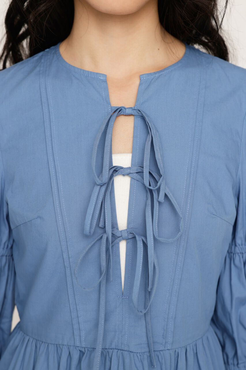SLY「FRONT RIBBON PUFF SLEEVE ワンピース」|ワンピース|