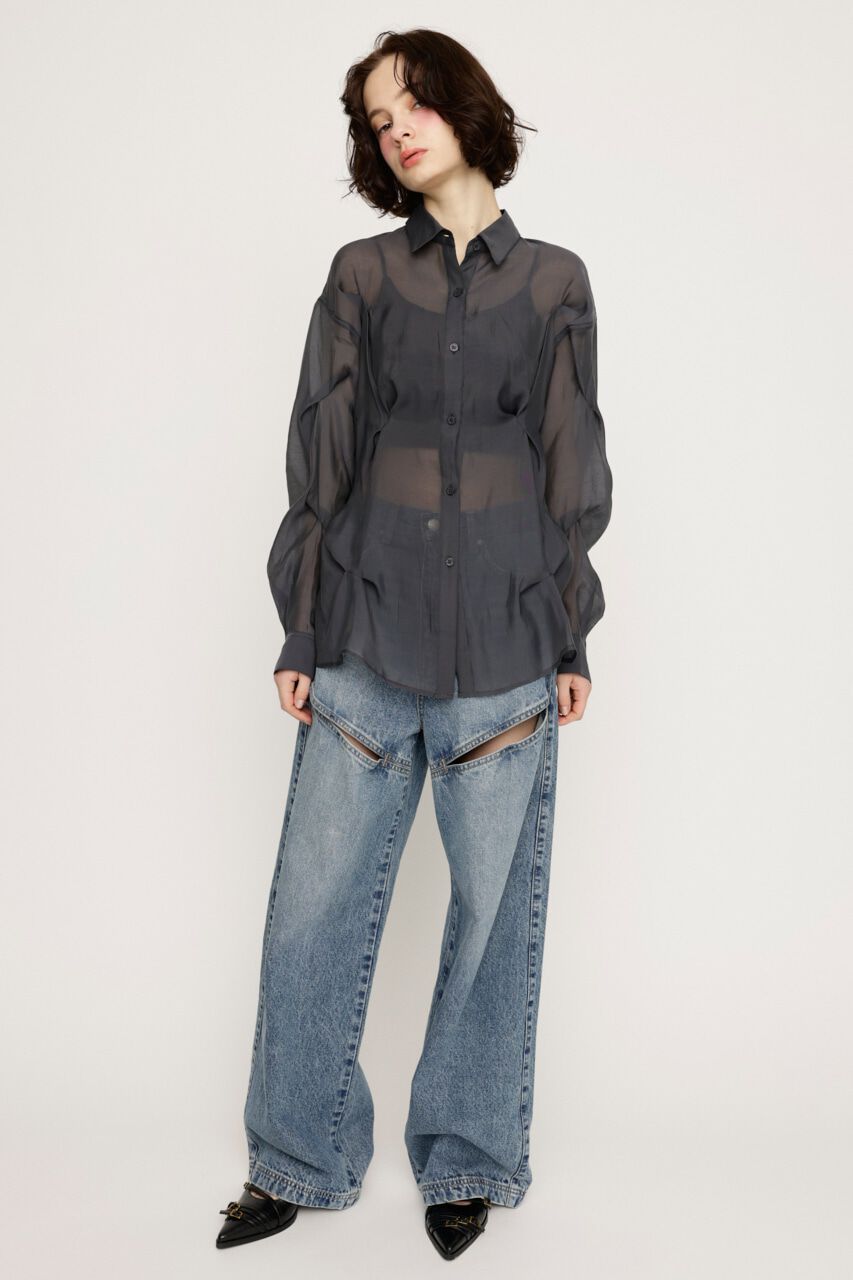 SLY「SHEER TUCKED シャツ」|シャツ・ブラウス|