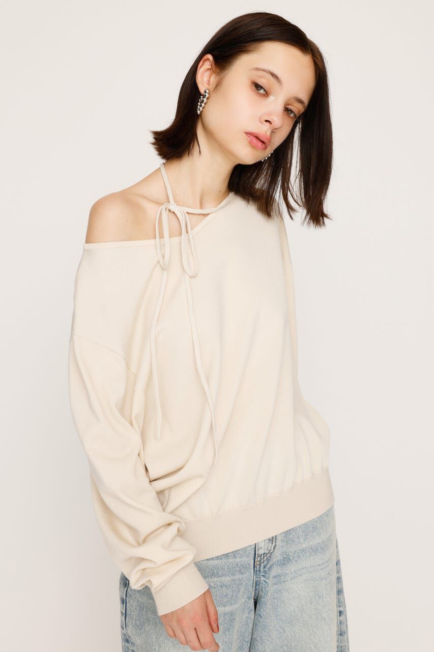 SLY「ASYMMETRY NECK LOOSE トップス」|ニット・セーター|