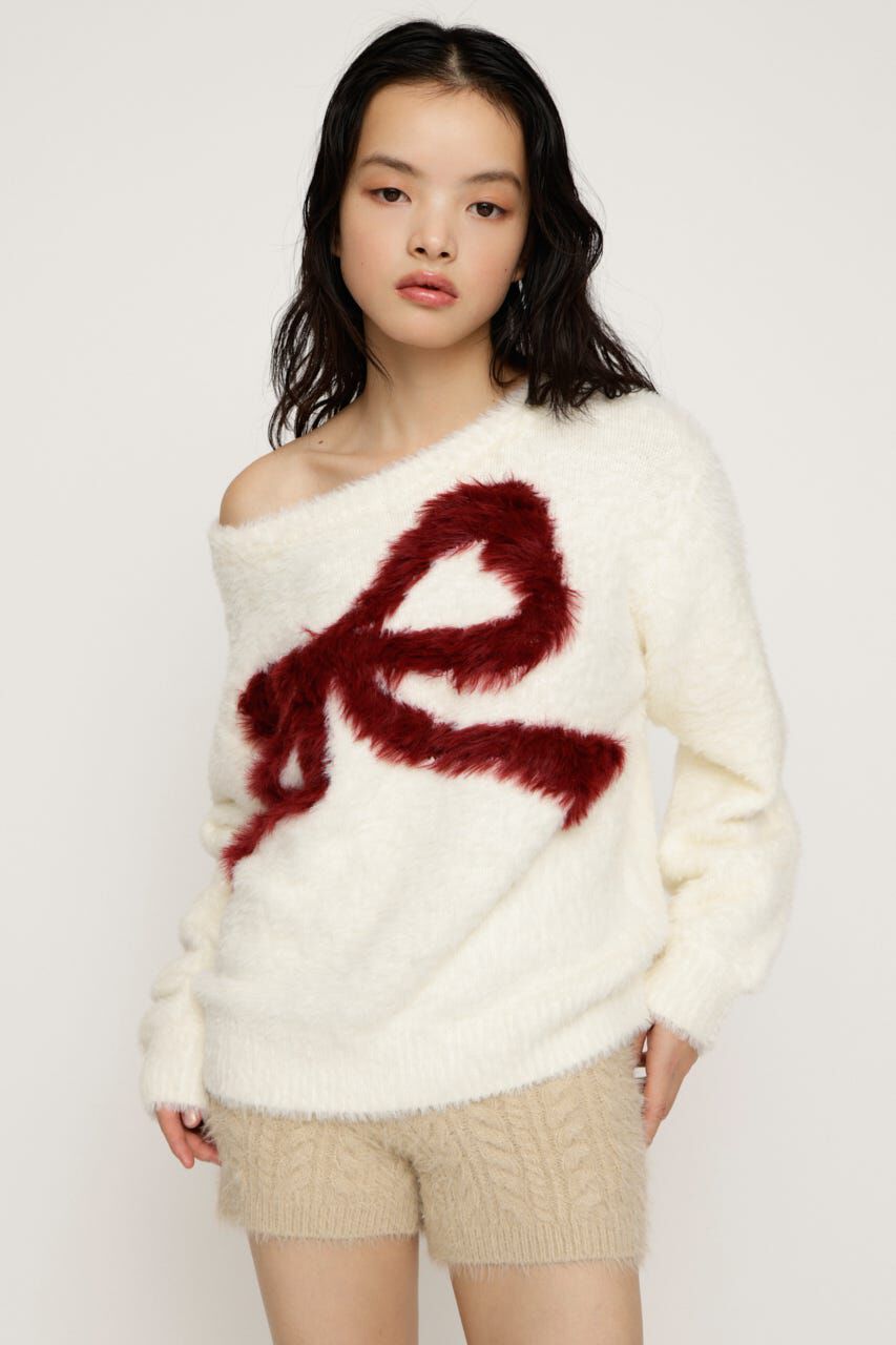 SLY「ONE SHOULDER RIBBON KNIT トップス」|ニット・セーター|