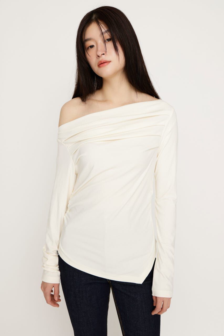 SLY「OFF SHOULDER TUCK トップス」|Tシャツ・カットソー|