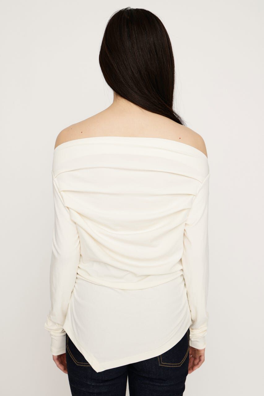 SLY「OFF SHOULDER TUCK トップス」|Tシャツ・カットソー|