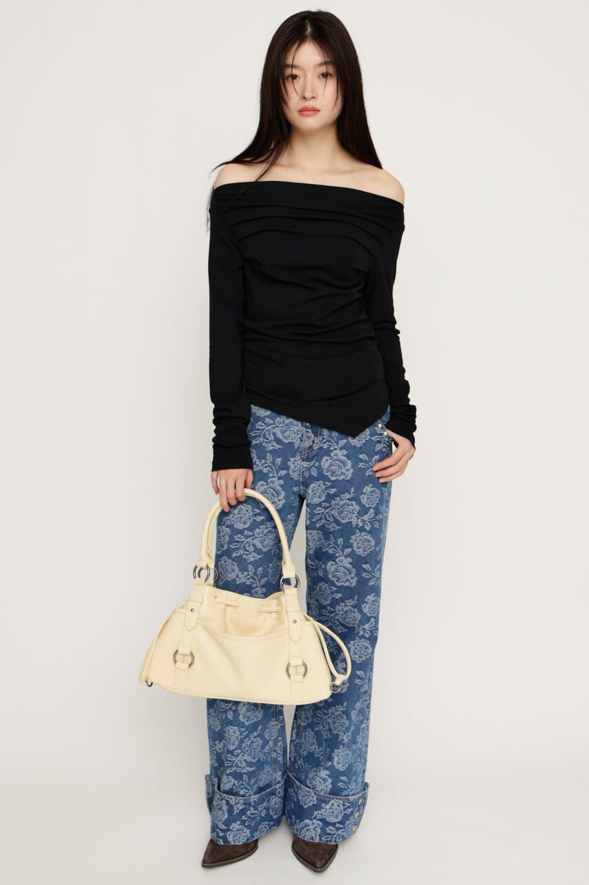 SLY「OFF SHOULDER TUCK トップス」|Tシャツ・カットソー|