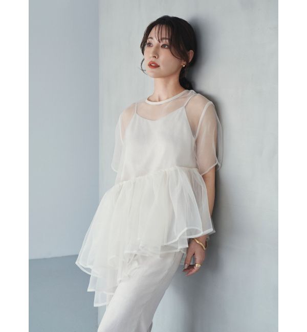 ELENDEEK「【yuumi&times;ELENDEEK】CAMI SET ASYMMETRY BL」|シャツ・ブラウス|