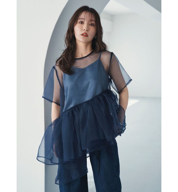 ELENDEEK「【yuumi&times;ELENDEEK】CAMI SET ASYMMETRY BL」|シャツ・ブラウス|ブルー