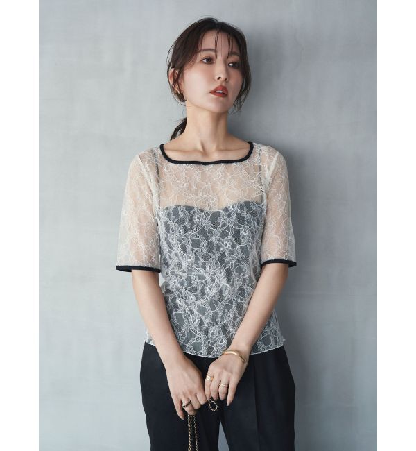 ELENDEEK「【yuumi&times;ELENDEEK】LACE TRIM CS」|Tシャツ・カットソー|