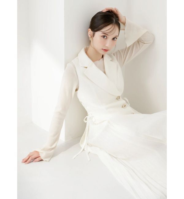 dazzlin「【新色あり】サイドプリーツテーラーワンピース」|ワンピース|