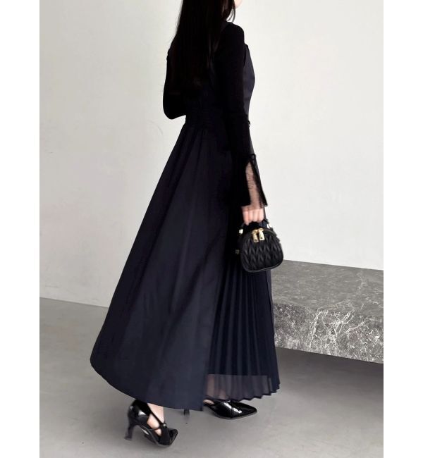 dazzlin「【新色あり】サイドプリーツテーラーワンピース」|ワンピース|