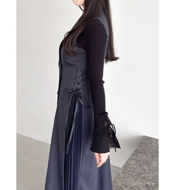 dazzlin「【新色あり】サイドプリーツテーラーワンピース」|ワンピース|