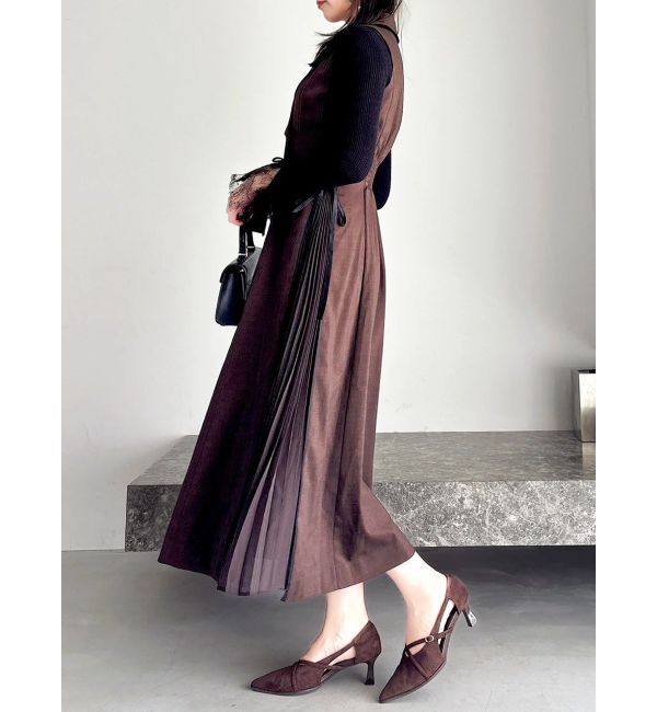 dazzlin「【新色あり】サイドプリーツテーラーワンピース」|ワンピース|