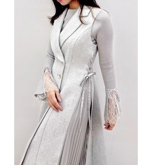 dazzlin「【新色あり】サイドプリーツテーラーワンピース」|ワンピース|